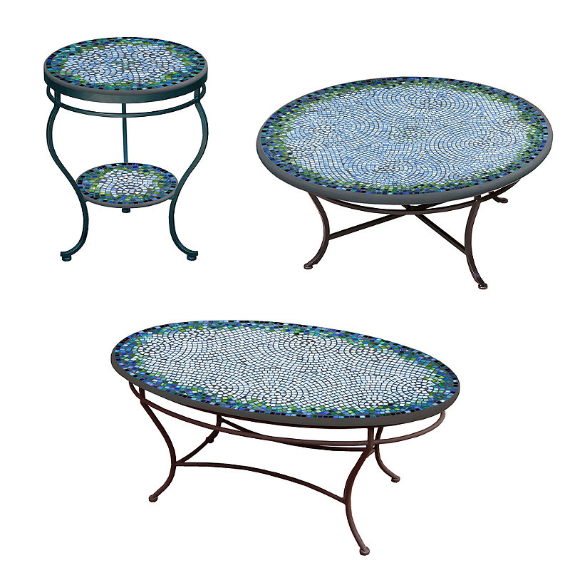 KNF Belize Mosaics Round Coffee and Side Tables