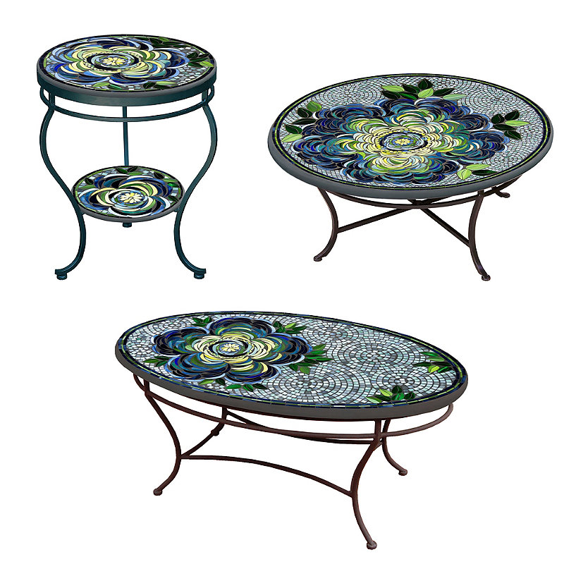 KNF Giovella Mosaics Round Coffee and Side Tables