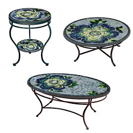 KNF Giovella Mosaics Round Coffee & Side Tables
