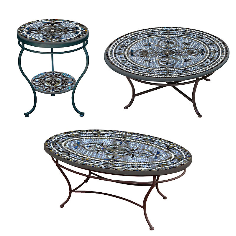 KNF Roma Mosaics Round Coffee and Side Tables
