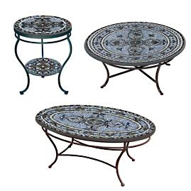 KNF Roma Mosaics Round Coffee & Side Tables