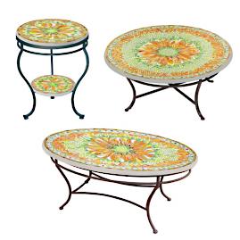 KNF Umbria Mosaics Round Coffee & Side Tables