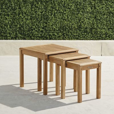 Teak Nesting Tables, Set of Three in Natural