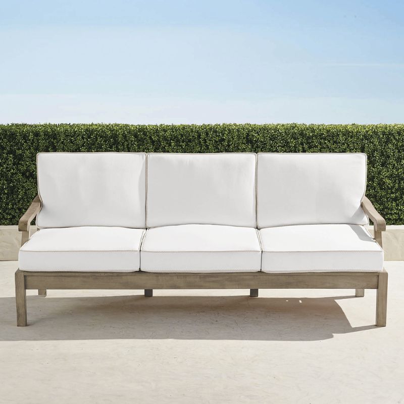Frontgate Cassara Sofa With Cushions In Weathered Finish
