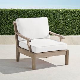 Cassara Lounge Chair with Cushions in Weathered Finish