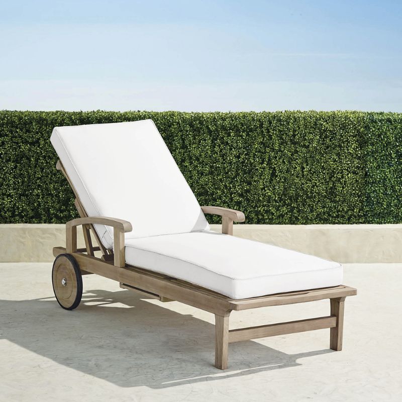 Frontgate Cassara Chaise Lounge With Cushions In Weathered Finish