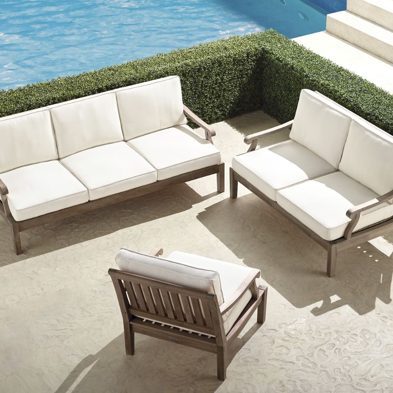 Cassara 3-pc Sofa Set in Weathered Finish