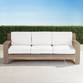 St. Kitts Sofa in Weathered Teak with Cushions