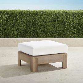 St. Kitts Ottoman in Weathered Teak with Cushion