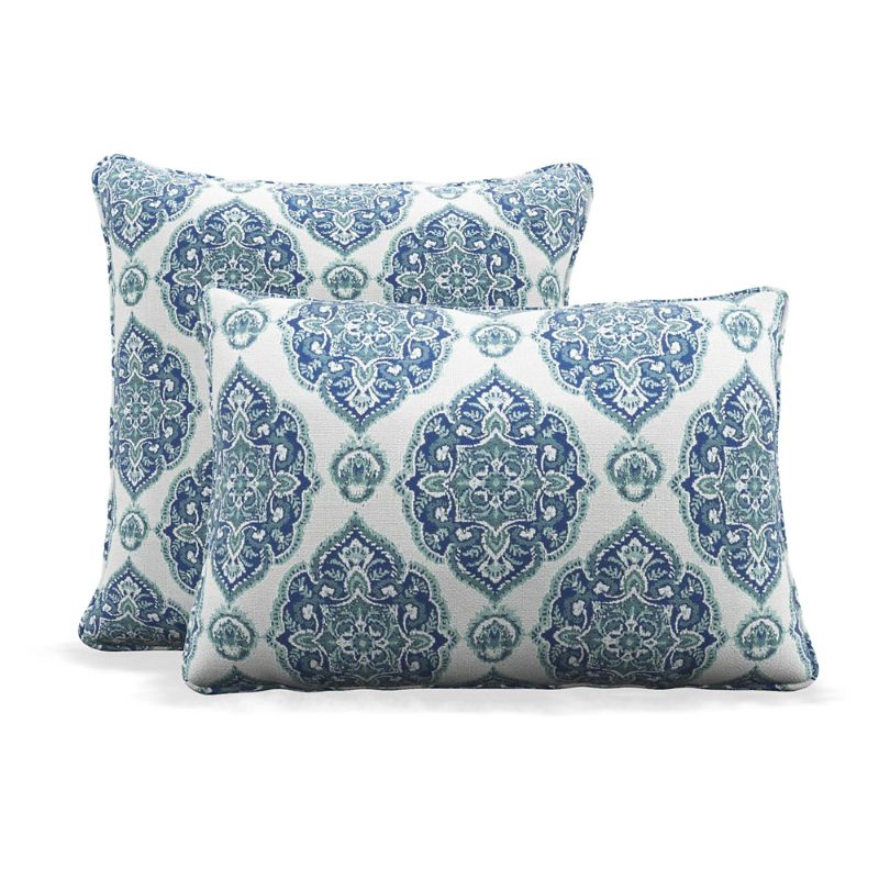 Frontgate Paloma Medallion Indoor/outdoor Pillow In Blue