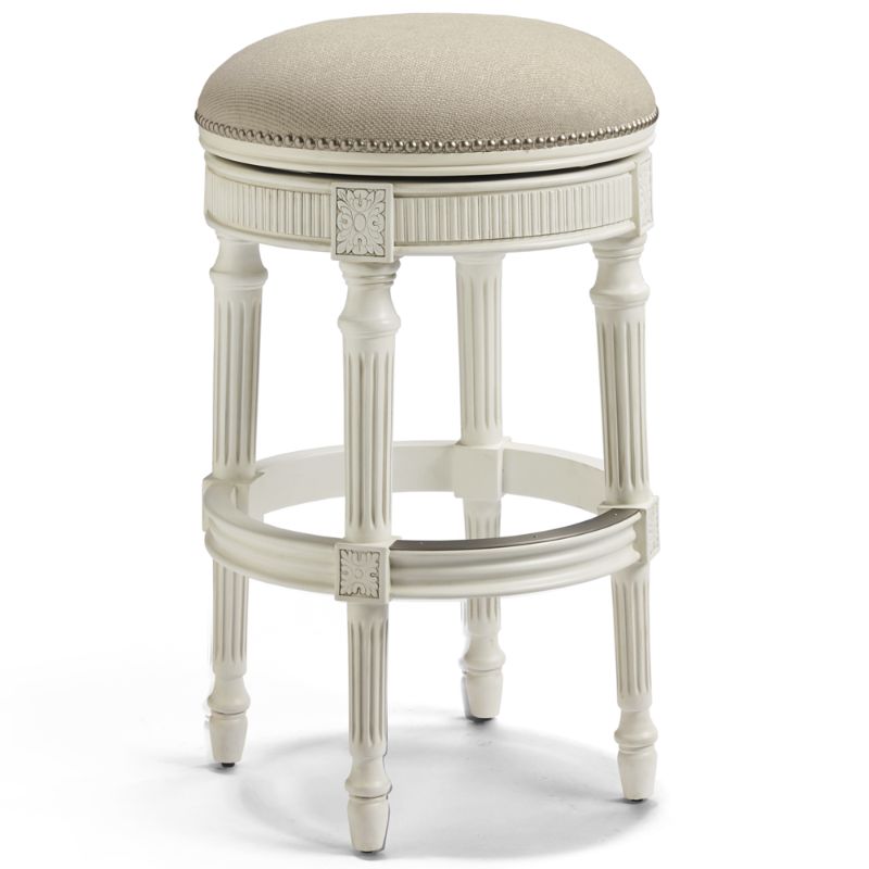 Chapman Backless Swivel Bar & Counter Stool - 24" Counter Height, Mahogany/Umber Leather Counter Stool - Frontgate