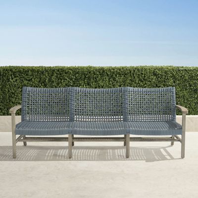 Isola Sofa in Weathered Teak & Harbor Blue Wicker