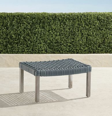 Isola Ottoman in Weathered Teak & Harbor Blue Wicker