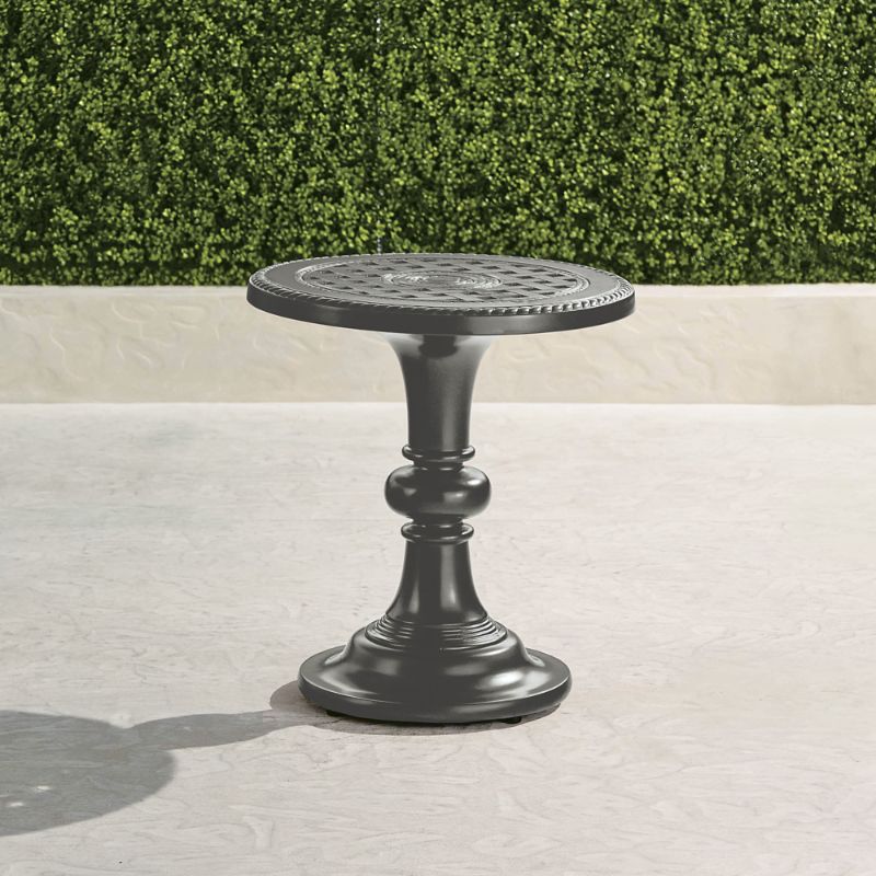 Frontgate Carlisle Pedestal Side Table In Slate Finish ModeSens