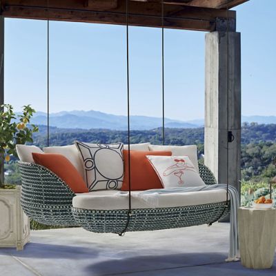 Malia Hanging Daybed in Ocean Finish - Rumor Slate, Solid, Special Order - Frontgate