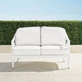 Avery Loveseat with Cushions in White Finish