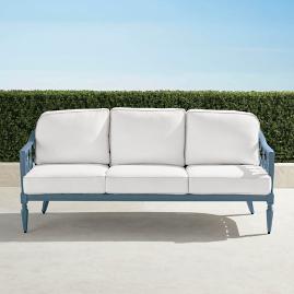 Avery Sofa with Cushions in Moonlight Blue Finish