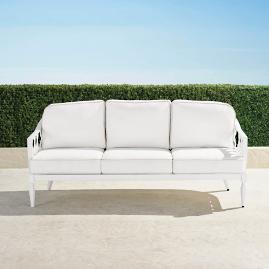 Avery Sofa with Cushions in White Finish