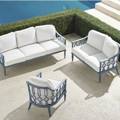 Avery 3-pc. Sofa Set in Moonlight Blue Finish