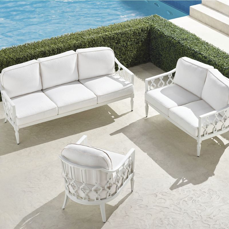 FRONTGATE AVERY 3-PC. SOFA SET IN WHITE ALUMINUM
