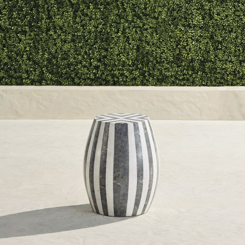 Frontgate Addison Accent Stool In Gray