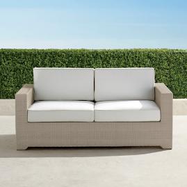 Palermo Loveseat with Cushions in Dove Finish