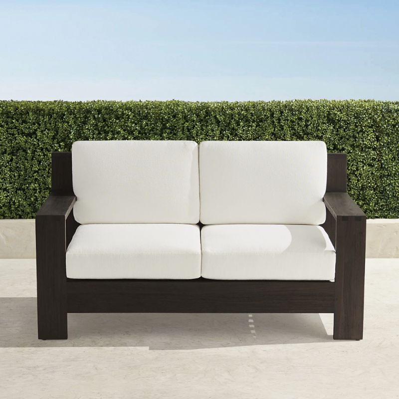 Frontgate St. Kitts Loveseat With Cushions In Kona Teak In Brown