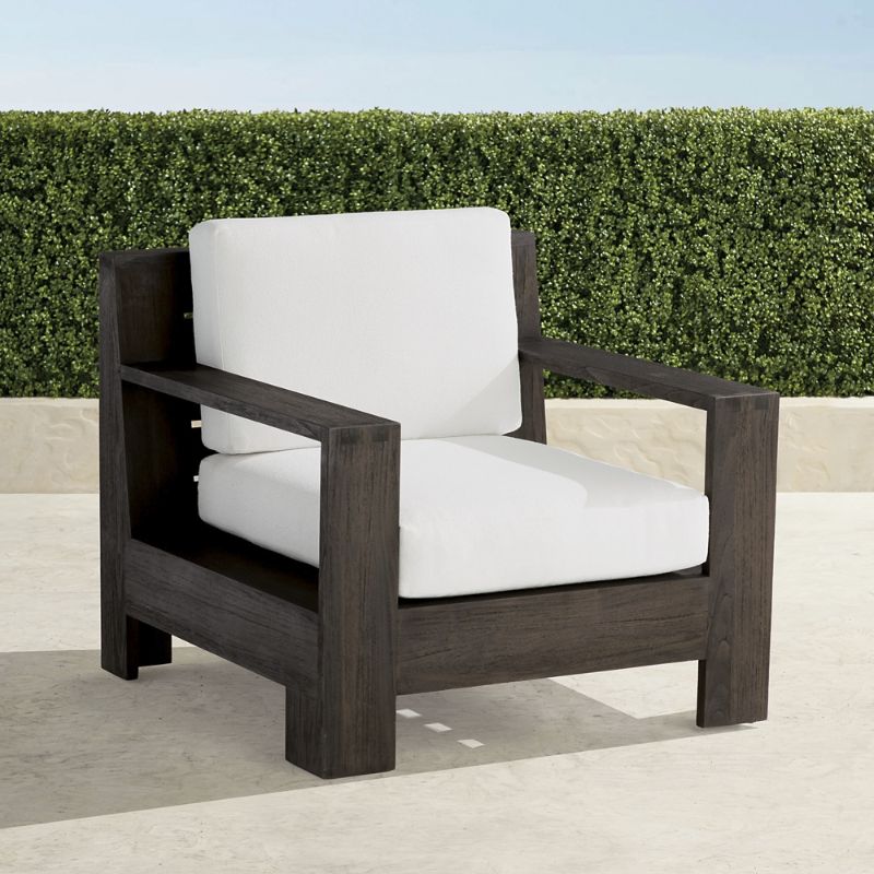 Frontgate St. Kitts Lounge Chair With Cushions In Kona Teak In Brown