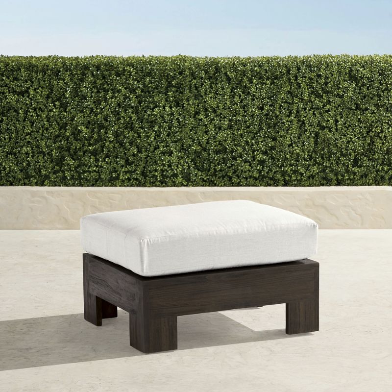 Frontgate St. Kitts Ottoman With Cushion In Kona Teak In Brown