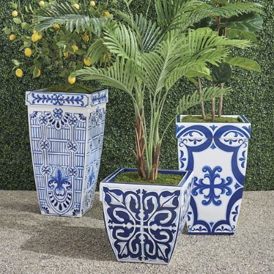 Santorini Handpainted Planters