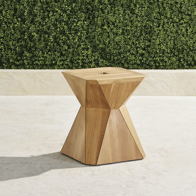 Teak Prism Umbrella Table - Weathered - Frontgate