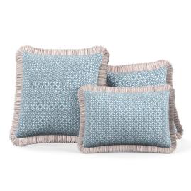 Carmona Tile Fringed Indoor/Outdoor Pillow