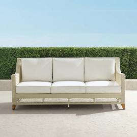 Graham Sofa with Cushions in Shell Finish