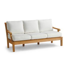 Small Cassara Sofa with Cushions in Natural Finish