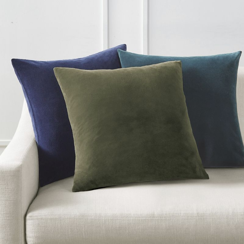 Frontgate Leighton Velvet Decorative Pillow Covers In Blue