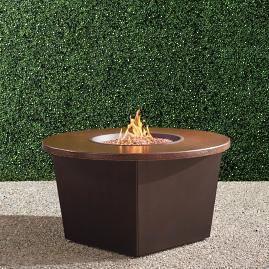 Bauer Hammered Copper Top Fire Table