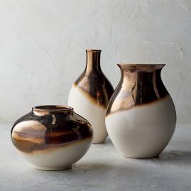 Blanc De Chine Metallic Dip-Dye Vases
