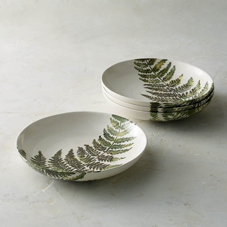 Felce Italian Ceramic Bowls, Set of Four