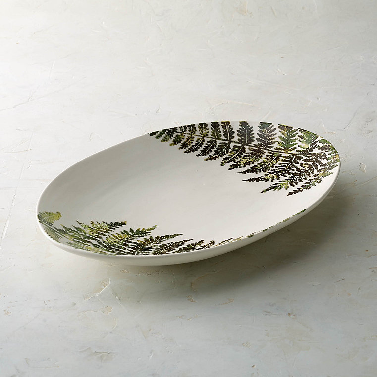 Felce Italian Ceramic Oval Platter