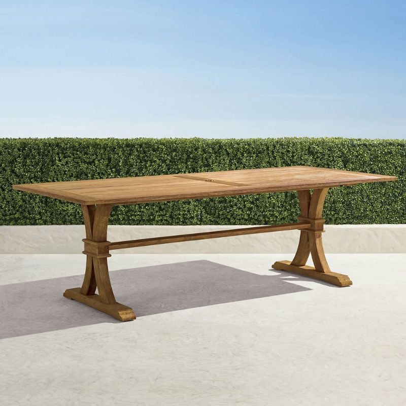FRONTGATE TEAK RECTANGULAR FARMHOUSE DINING TABLE
