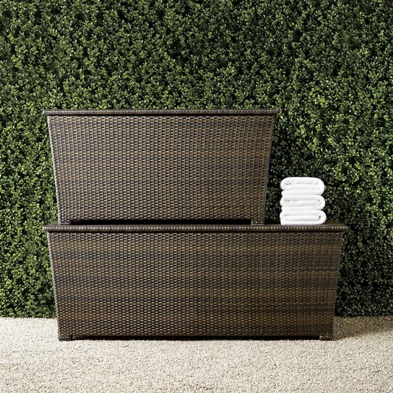 FRONTGATE TAPERED WICKER STORAGE CHESTS