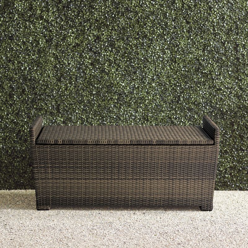 FRONTGATE TAPERED WICKER STORAGE BENCH