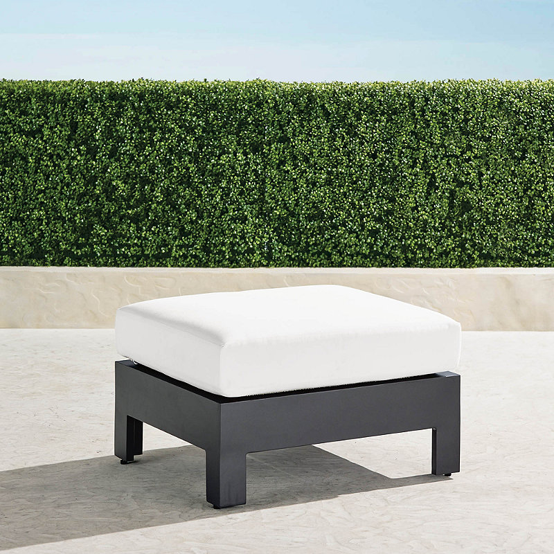St Kitts Ottoman with Cushions in Matte Black Aluminum