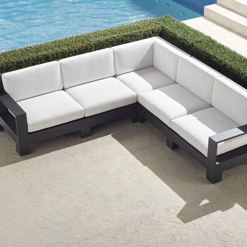 FRONTGATE ST. KITTS 5-PC. MODULAR SET IN MATTE BLACK ALUMINUM