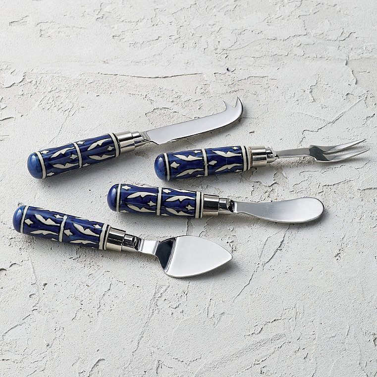 Piazza Ceramic Cheese Knives, Set of Four