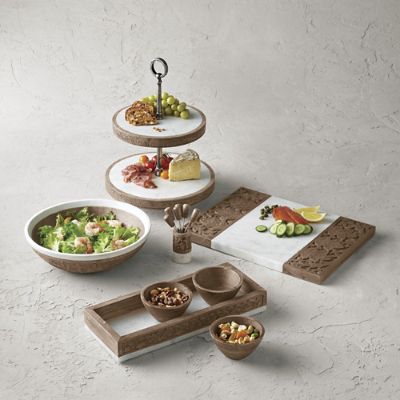 Carved Wooden and Marble Cheese Board - Rectangle - Frontgate