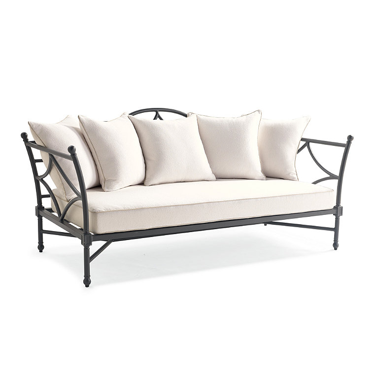 Gabrielle Daybed Replacement Cushions - Snow with Logic Bone Piping, Solid, Quick-Ship - Frontgate