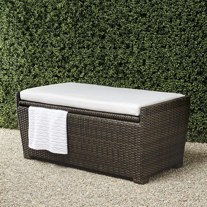 FRONTGATE TAPERED WICKER STORAGE BENCH CUSHION