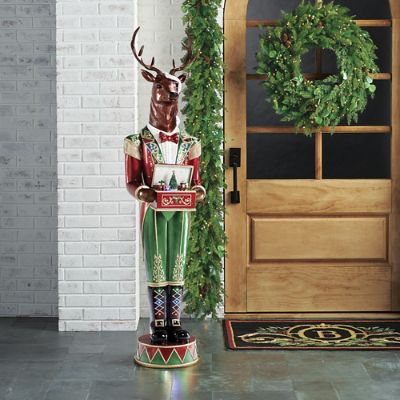 LED 82" Stag Nutcracker with Music Box