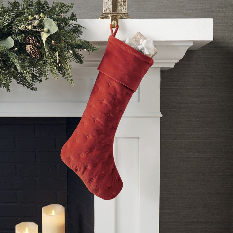 Frontgate Rumi Velvet Stocking In Deep Teal